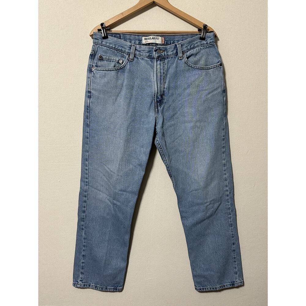 Levi's Mens Cotton 505 Regular Fit Jeans 36x30 Blue Light Wash Straight Leg